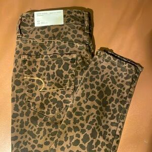 American Eagle Leopard Print Jeans